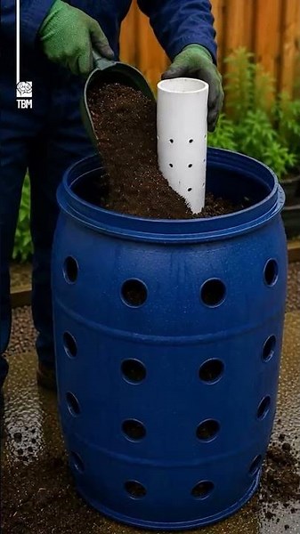 Turn a Plastic Barrel Into a Strawberry Garden