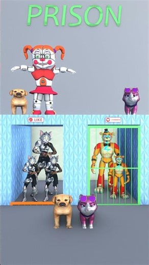 WILL THE LEFT OR RIGHT TEAM ESCAPE FROM CIRCUS BABY?#dog #cat #trending #funny #shots