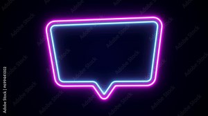 bubble chat talk Neon icon animated speech bubble empty empty bubble neon. Online chat symbol template Dialogue balloon