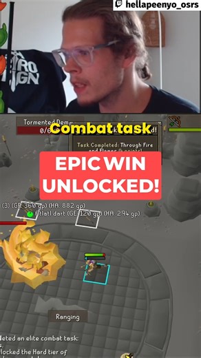 hellapeenyo on Instagram: "Epic Combat Task Completion! Watch as I unexpectedly complete the hard tier of combat tasks in Old School RuneScape! The excitement is real, and the supplies were just right. Let's go!#OSRS #CombatTasks #GamingMoments #EpicWin #RuneScape"