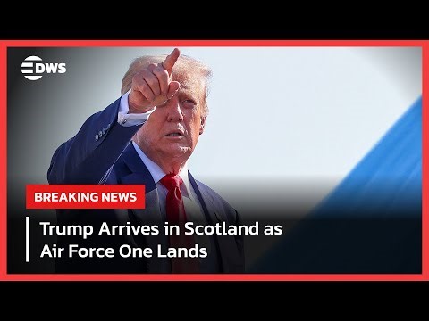 WATCH: Trump Arrives in Scotland | Air Force One Lands at Prestwick Airport | AC15