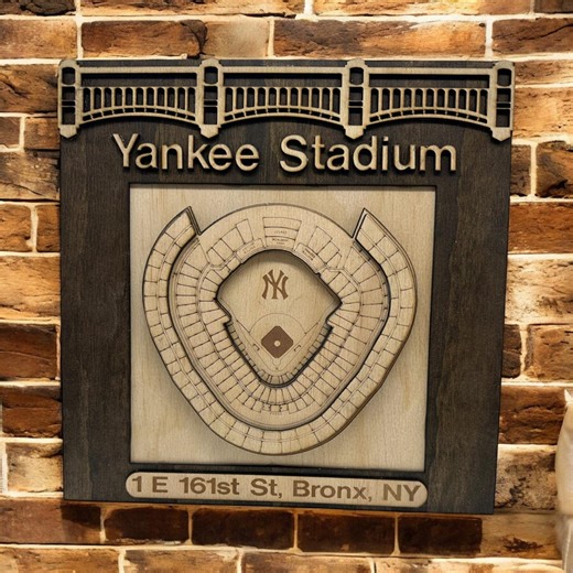 Yankee Stadium 3D Wood Map, Laser Engraved Baseball Wall Art, Baltic Birch Stadium Decor, Man Cave Gift for Collectors FREE SHIPPING - Etsy