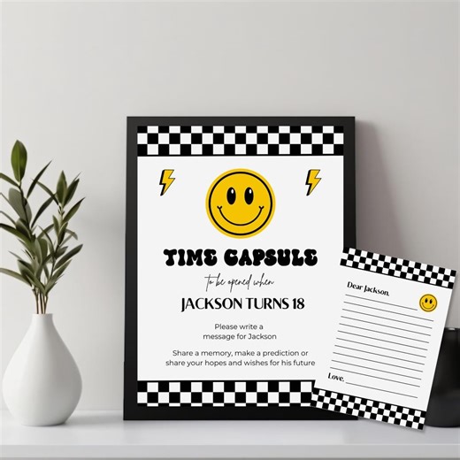 One Happy Dude Time Capsule Editable One Happy Dude Birthday Party Decorations Printable 1st Birthday Boy Sign First Birthday Party Decor - Etsy