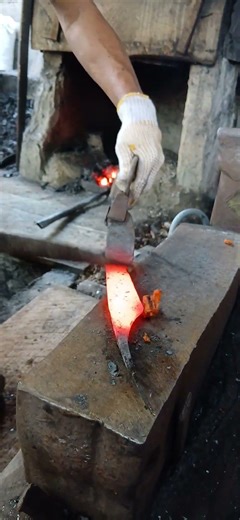 The process of forming a kitchen knife handle⚒️#blacksmith #reelsUsa #wood #woodworking