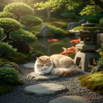 Chill Time With Mocca #CBStudio #cat #mocca #comfort #cozy #cute #kawaii #lofi #japanesegarden