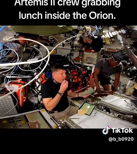 Artemis II Crew Eats Lunch in Orion Spacecraft