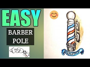 How To Draw A Barber Pole Step By Step For Beginners | Easy Barber Pole Drawing Tutorial