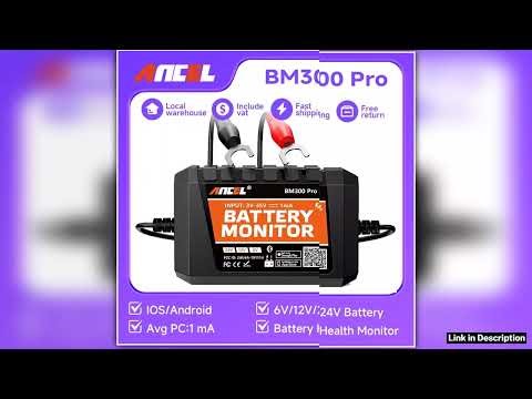 2025 New ANCEL BM300 Pro Battery Monitor 24V Battery Tester 12V SOH SOC Battery Health Analyzer