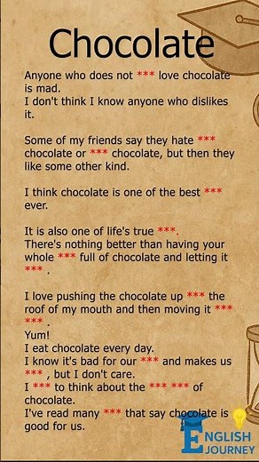 Listening Fill in the Blank | English Listening Practice – Chocolate | Listen a Minute