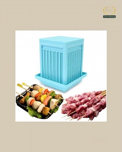 TheWellBeing™ 49-Hole Barbecue Stringer Box - Kebab Maker and Skewer Tool
