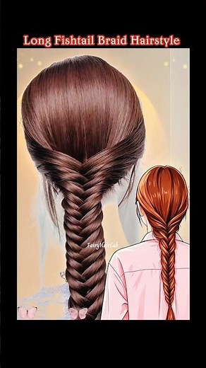 Long Fishtail Braid Hairstyle 🌺 Tutorial 💮 Fairy Hair Lab 🍁