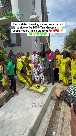 Celebrating the New Walkway Blessing by the 2004 Year Group