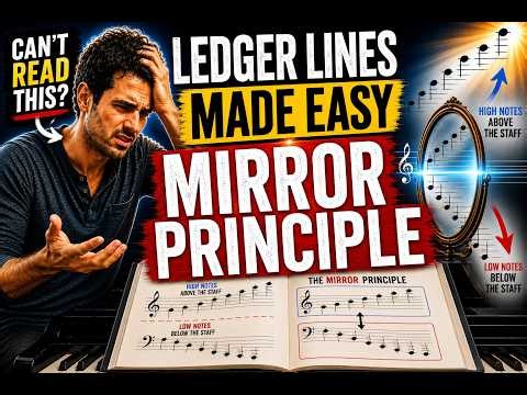 Piano Ledger Lines Made Easy | The Staff-to-Ledger-Line Mirror Principle #piano #pianotheory