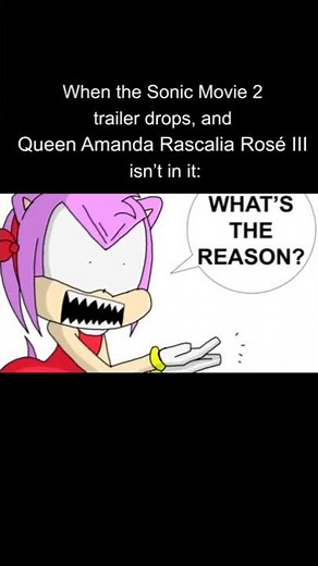 Amy reacts to not being in Sonic Movie 2. #sonicmovie2 #amyrose #shorts