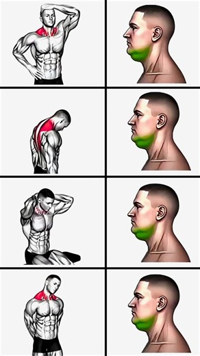 🔥 4 Best Neck Stretches for a Sharp Jawline & Better Posture 💪🔥 #shorts #jawline #trending #fitness