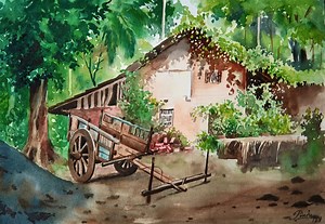 19K views · 862 reactions | watercolour landscape painting #watercolour #watercolor #painting #village #scene #landscape #scenery | Paintings | Facebook