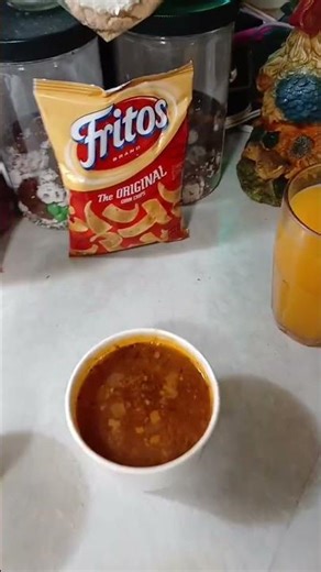 Day 2 Soup. Cheetos, Fritos, Drink.