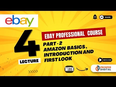 Lecture 4 | Part 2 | Amazon Basics, Introduction and First Look | Beginners Guide | eBay | Prosper D