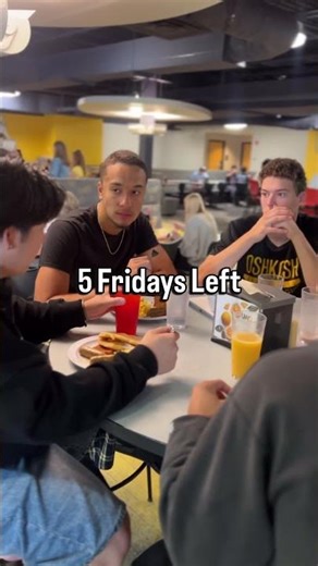Only 5 Fridays left in the semester at UW–Oshkosh. The final stretch is here! #uwoshkosh #uwo
