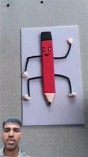 Easy pencil 📝 art with clay #diy #pencil #shortsvideo #trending #clay #craft
