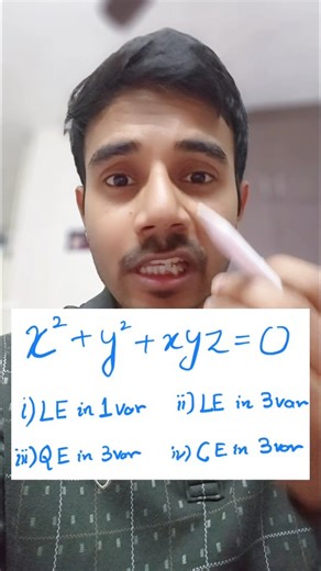 Abhay Kumar on Instagram: "x^2 + y^2 + xyz = 0 #maths #olympiad #mathematics #iitjee #jeemains"