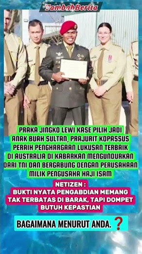 PRAKA JINGKO LEWI, PRAJURIT KOPASSUS PERAIH PENGHARGAAN‼️.