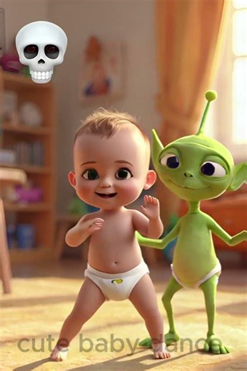 👶💚 Baby Meets Alien! | #bananadance #babylaughs #cutebaby #kidsdance