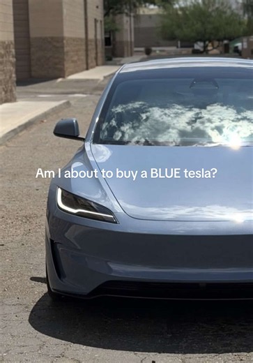 Is it crazy of me to buy a blue car or am I just romantisizing???? This color is STUNNING…. I think I need her 🥲 Tesla Performance Model 3 in frost blue 💙 #teslatok #teslamodel3 #tesla #carshopping #evcar