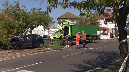 Devastating aftermath of fatal lorry crash in south-east London