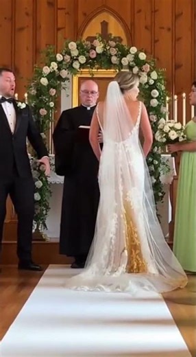 Bride's dress failed from the back during the walk #wedding #caughtoncamera #viral