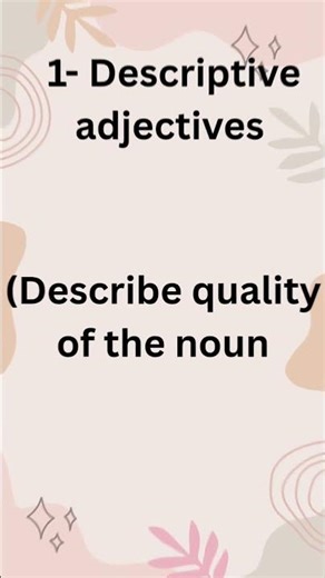 Types of Adjectives
