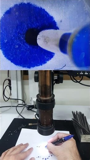 Ink Dot Under Microscope