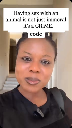 Celebrity_Lawyer(De_Monarch1) on Instagram: "Having sex with an animal is not just immoral — it’s a CRIME.#celebrity_lawyer #celebrity_lawyer1 #enugucontentcreator #enugustate #enugulawyers #lawyer #LawMadeSimple #CriminalLaw #KnowYourRights #NigerianLawyer #LegalAwareness #CelebrityLawyer"