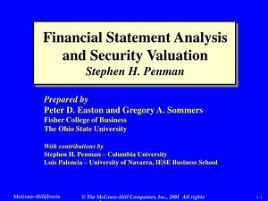 Financial Statement Analysis and Security Valuation Stephen H. Penman - SlideServe