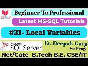 31- Local Variables in SQL | How to Declare and Use Local Variables in SQL Queries