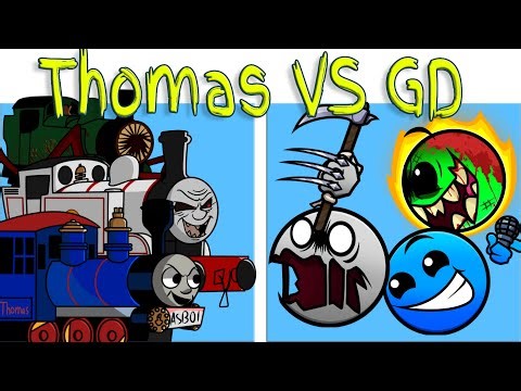 FNF Thomas and Friends All Phases VS Geometry Dash All Phases Sings Ponygirl | FNF MODS