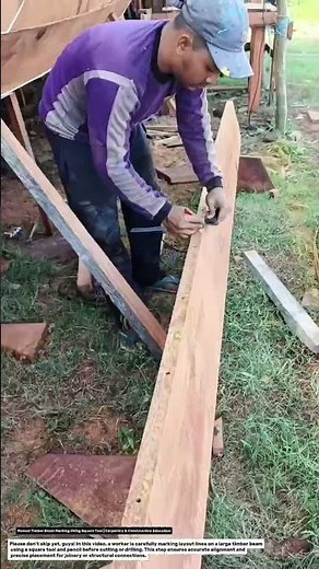 Manual Timber Beam Marking Using Square Tool | Carpentry & Construction Education.