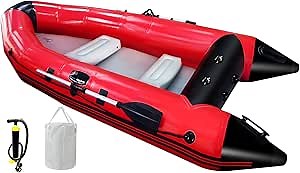 10 ft Dinghy Boats, 3 Person Inflatable Fishing Kayak Raft Sport Boat for Adults with Paddles Air Pump Carry Bag