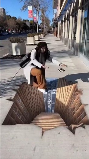 Optical Illusion Street Art Prank Gone Right!