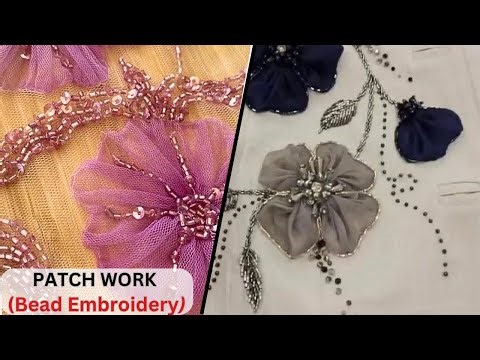 HOW TO CREATE BEAD EMBROIDERY PATCHWORK/ Simple Patch Work Embroidery #tutorial #diyfashion