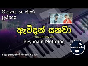 Awidan Yanawa Notation (ඇවිදන් යනවා) | Yohani ft. Funky Dirt | Keyboard Notation with Lyrics