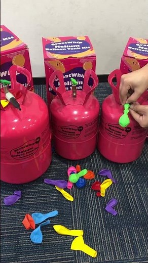 Helium tank with ballon processing video