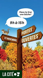 Les Portes ouvertes de La Cité sont de retour ! Le samedi 22 novembre, de 9 h à 15 h, viens découvrir tout ce que ton avenir peut t’offrir au Collège La Cité ✨ 🚀 Rencontre nos profs passionnés, discute avec nos étudiants et explore nos installations ultramodernes ! 🎯 Que tu sois curieux des programmes du campus principal à Ottawa ou intéressé par les métiers spécialisés au Centre des métiers Minto à Orléans, c’est l’événement à ne pas manquer. 🔥 Viens te tirer une bûche et vivre l’expérience 