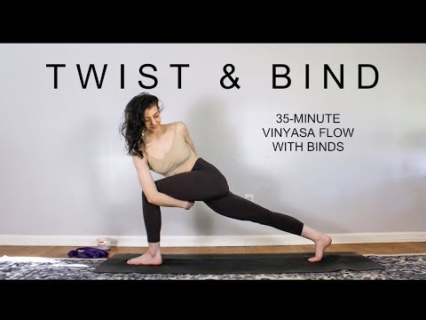 Twist & Bind Yoga Flow • 35-Minute Vinyasa Flow with Binds + Bound Revolved Side Angle Tutorial
