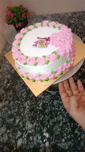 girls pink birthday cake design 🎂🎈🎁#cake #cakedecorating #cakeshorts #cakedesign