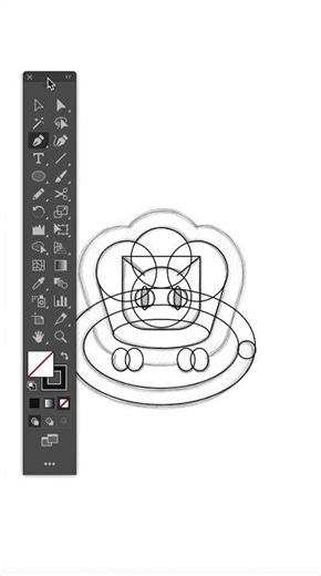 🐱+🍞 Design logo using circles and lines