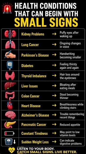 12 Health Conditions That Start With Small Warning Signs 🚨 Don’t Ignore These Symptoms!