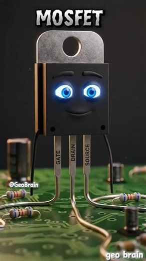 MOSFET explained by 3d character #mosfet #electronic #transistor