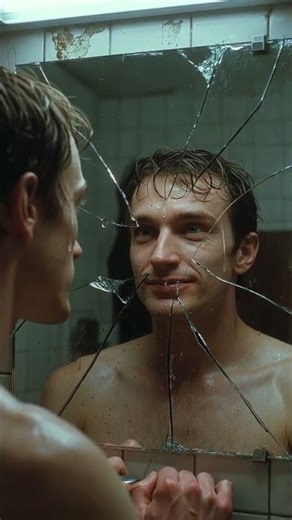 Psychological Horror Film mirror horror scene, doppelganger horror, realistic horror short film,