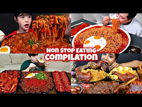 The BEST OF SPICY ASMR REAL Mukbang Compilation | Satisfying BIG BITES